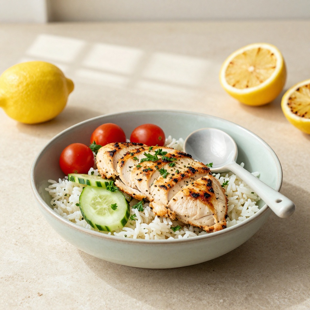 Lemon-herb chicken & rice bowl